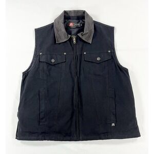 Kakadu Traders Vest Black Canvas Zip Concealed Carry Hunting Australia Men's S